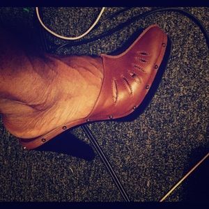 Backless sandal heels