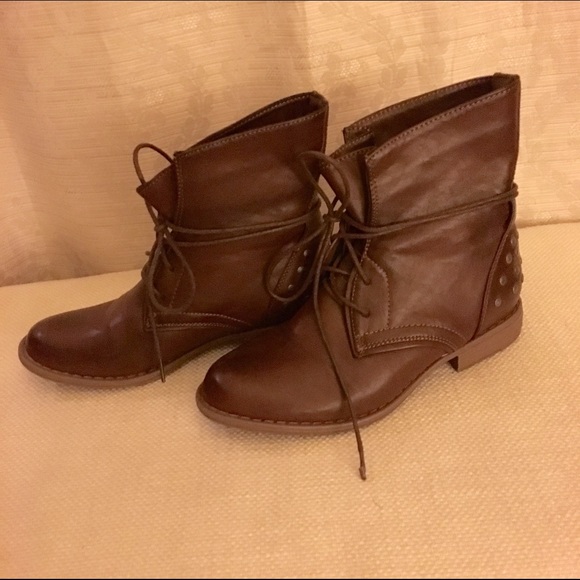 Brown Faux Leather Boots