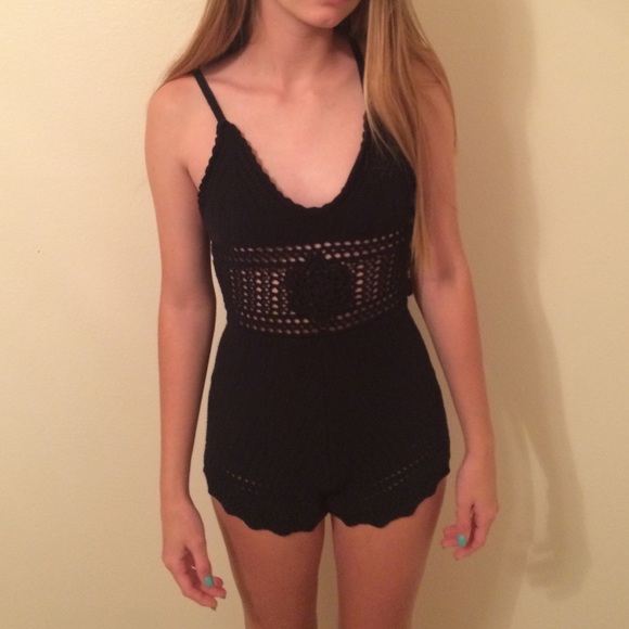 Crotchet black romper