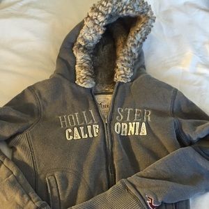 Hollister Faux Fur Zip Hoodie