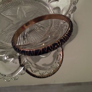 Blue and black zebra print bangle