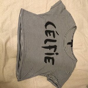 Striped "Celfie" crop top