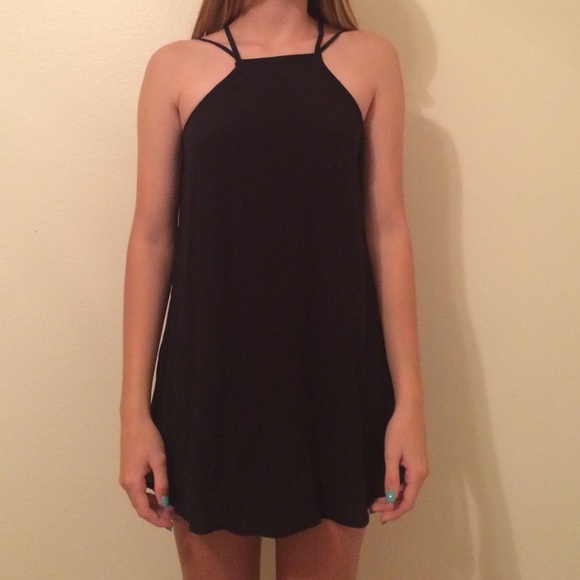 Black strappy backless dress