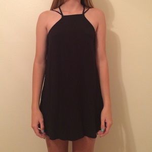 Black strappy backless dress