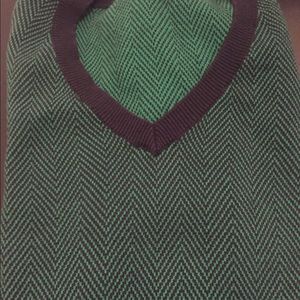 Green and navy blue sweater