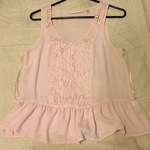 Pink crochet tank top