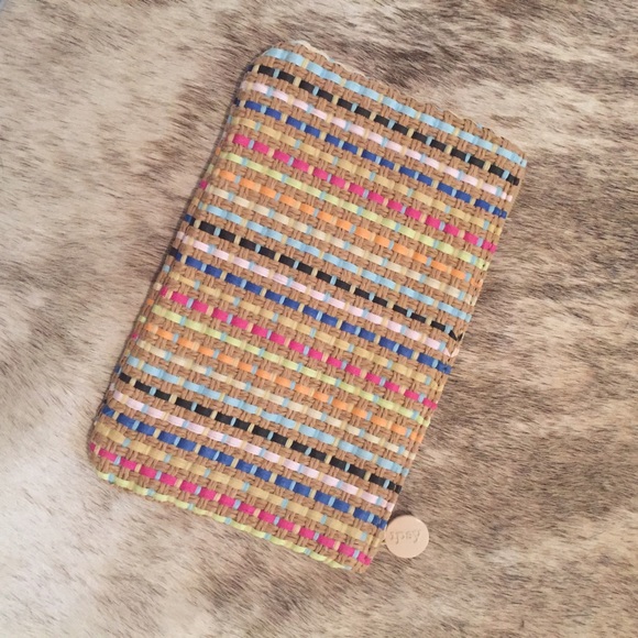 Multi-colored Ipsy makeup bag