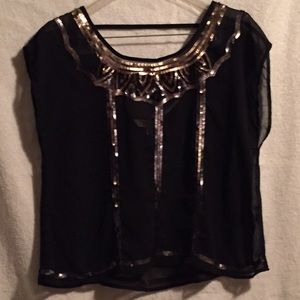 Black and gold blouse
