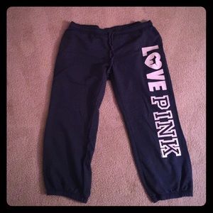 Navy blue Victoria's Secret PINK crop sweats