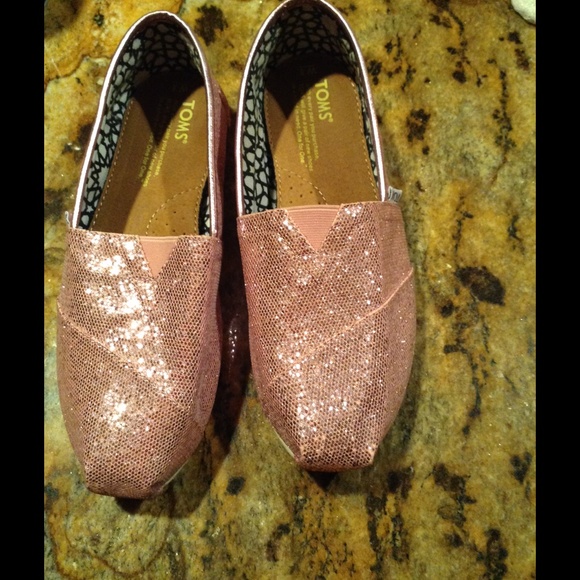Brand New Pink Glitter TOMS