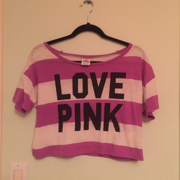 ✨VS PINK PURPLE STRIPED CROPPED TSHIRT✨