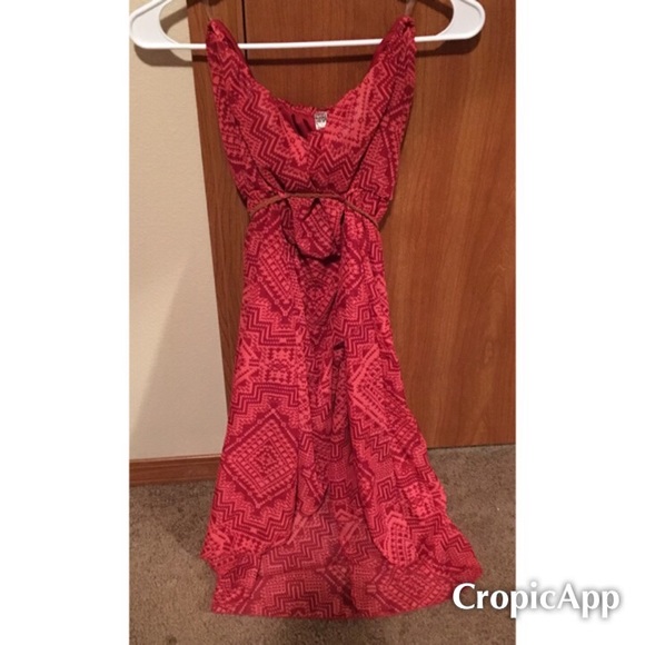 Tribal Coral/Ruby dress. High-low Fitting. - Picture 1 of 3