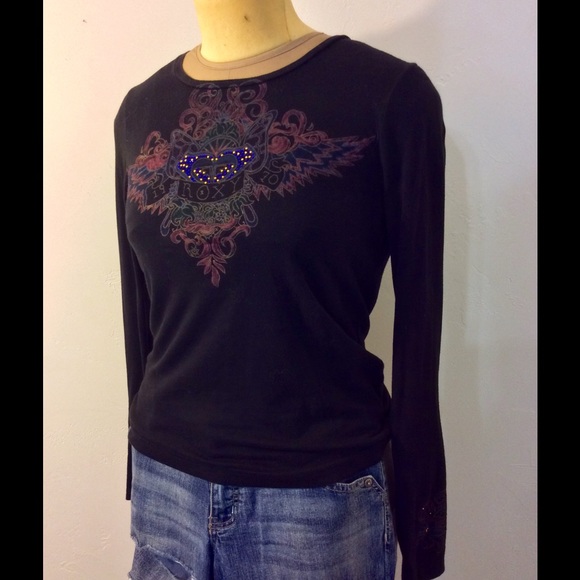 Roxy Rhinestone Long Sleeve Shirt