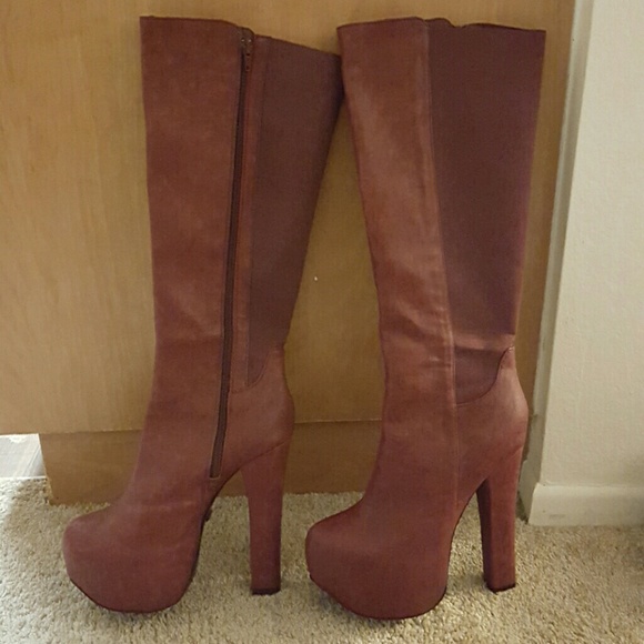 Medium Burgundy knee high boots