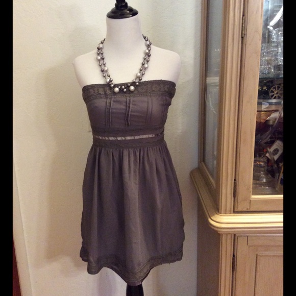 ❤️Gray lace Strapless Dress