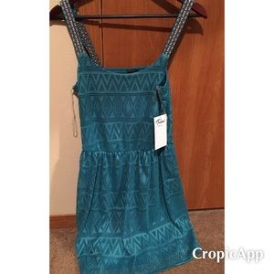 Blue tribal dress.