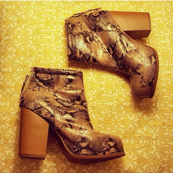 Snake Print Booties