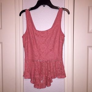 Lace open back tank