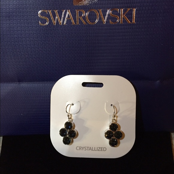 Swarovski Jewelry - Swarovski blue crystallized earrings MSRP $37