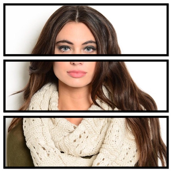 OATMEAL OPEN WEAVE INFINITY SCARF - Picture 2 of 4