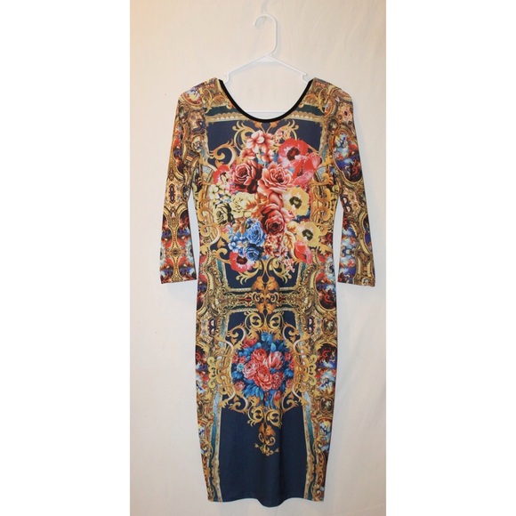 Printed Bodycon Midi Dress