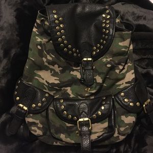 Camo Backpack with Stud Detail