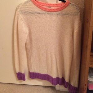 Forever 21 white pink and purple sweater! Large
