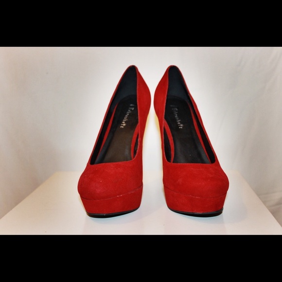 Red Suede Stiletto Heels