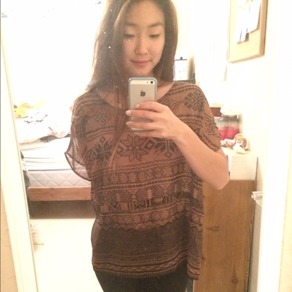 Brown tribal sheer shirt medium! From Lush