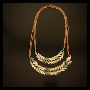 Double strand leaf necklace.