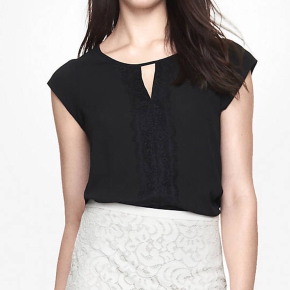 Express Keyhole Lace Pieced Blouse