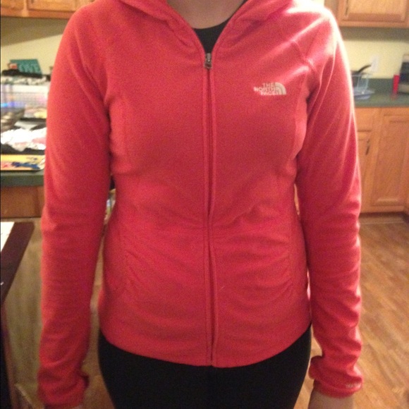 Pink north face fleece jacket