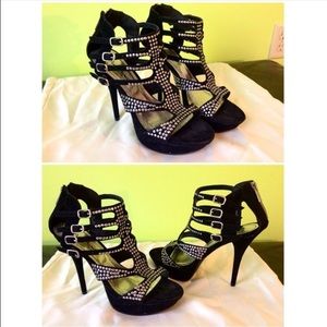 Studded strappy heels