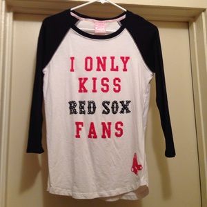 PINK Red Sox 3/4 Sleeve Shirt