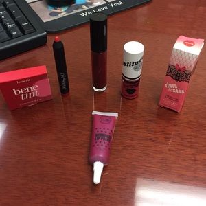 Lip gloss, stains and paints