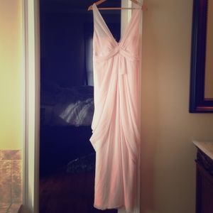 Vera Wang White Label blush evening gown.