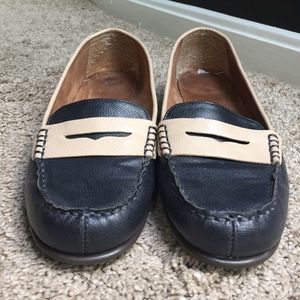 Navy and Cream Loafers