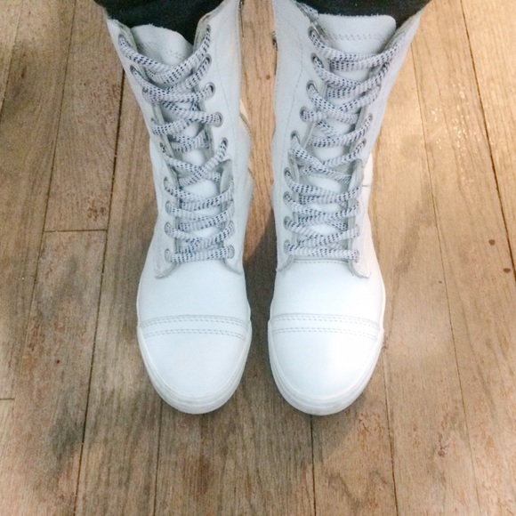 Steve Madden White Leather Boots