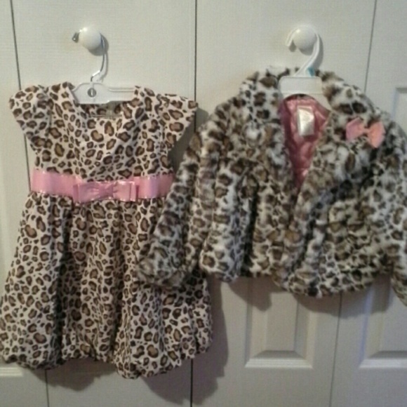 Gymboree dress and fur coat