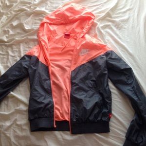 Coral and grey Nike windbreaker
