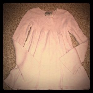 Pink long sleeve baby doll top. Large. Says XXL