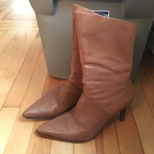 Brown leather boots
