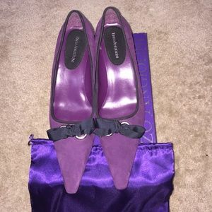 Purple suede heels