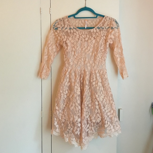 Free People lace cream colored dress.