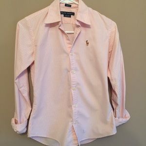 Ralph Lauren pink/white striped Oxford - slim fit
