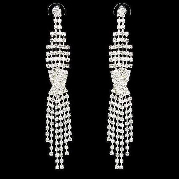 Crossed Lover Rhinestone Earrings