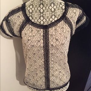 Free people blouse with lace trim