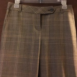 Plaid LOFT Straight-Leg Trouser