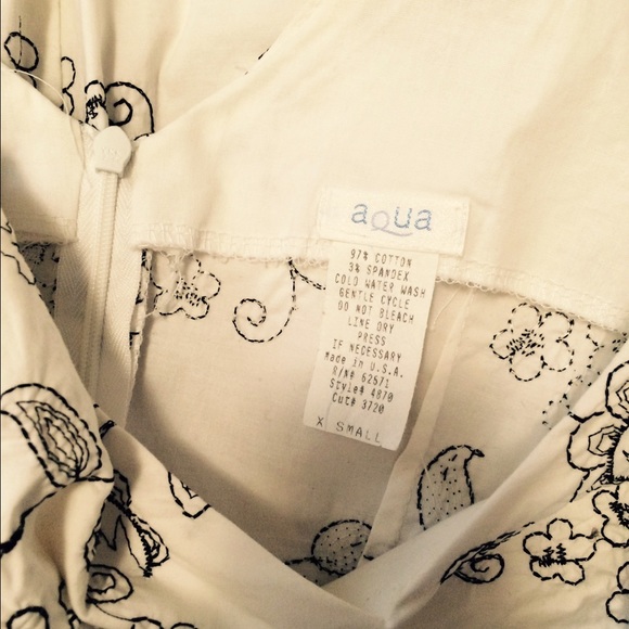 AQUA white dress with black pattern - Picture 2 of 4