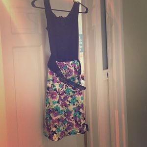 Dress with lavender/teal floral